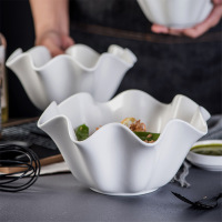 Creative pure white ceramic bowl rimmed sauce dish MU0038