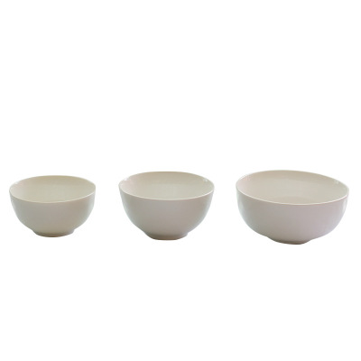 Round pure white simple ceramic bowl household MU0255